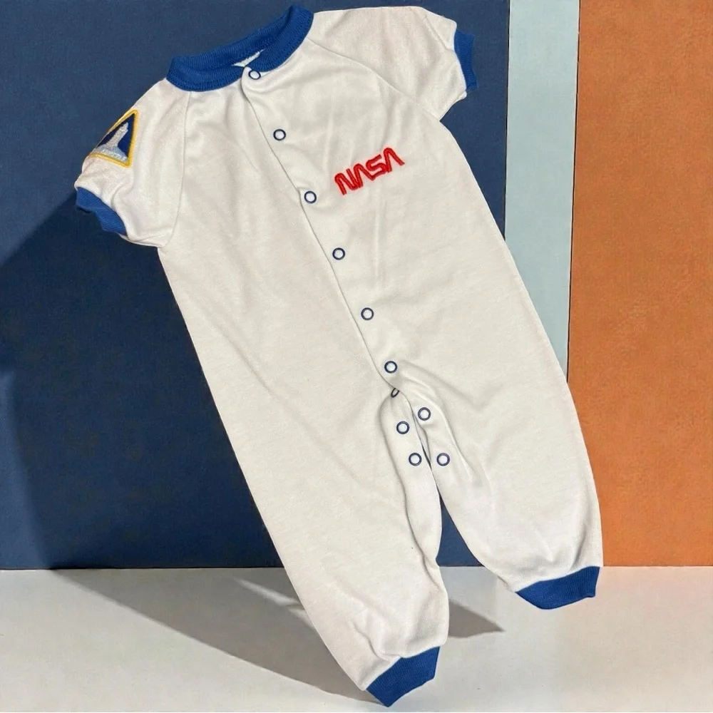 Vintage Teddy Bears NASA Astronaut Baby Romper – Size 12M (Vintage Large) - Picture 3 of 7